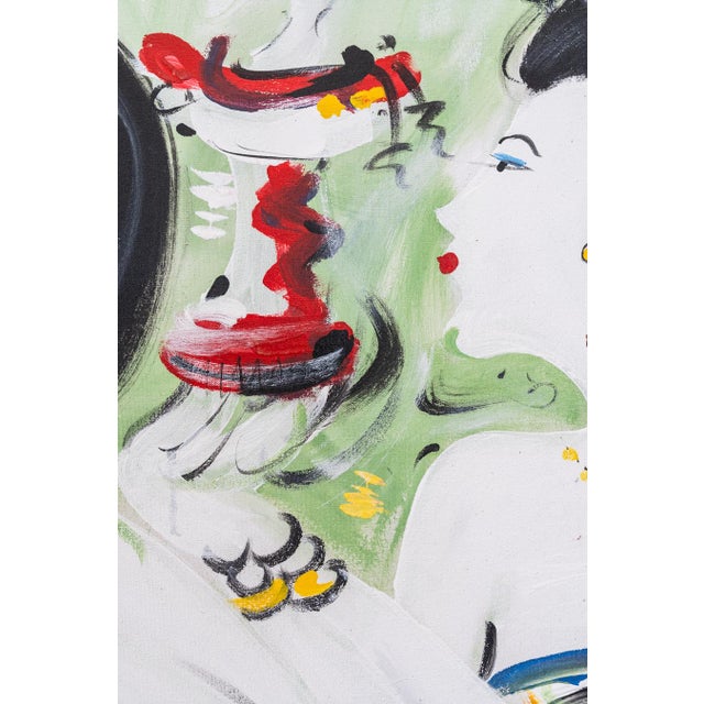 Japanese Geishas, 2010, Canvas Painting For Sale - Image 6 of 16