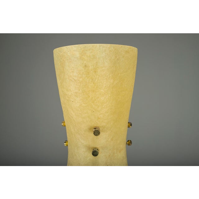 Metal Vintage Floor Filigree Lamp with Fiberglass Shade, Germany, 1950s For Sale - Image 7 of 12