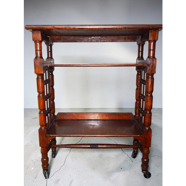 Mid 19th Century English Stick and Ball Rolling Book Stand / Cart / Shelf For Sale - Image 4 of 10