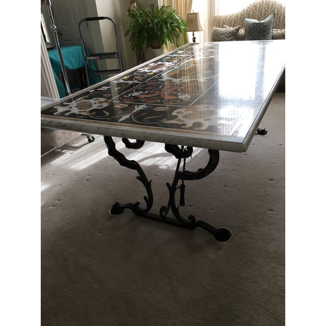 1990s Italian Pietra Dura Renaissance Mosaic Dining Room Table Chairish