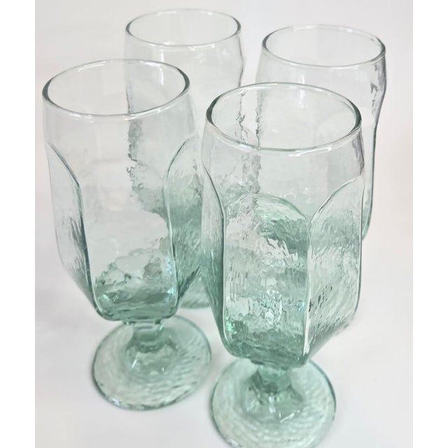 Late 20th Century Icy Green Goblets - Set of Four For Sale - Image 11 of 13