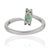 Metal Mid Century Style 4 X 6 Mm Natural Oval Emerald Ring With Diamond Clusters Size 7 For Sale - Image 7 of 14