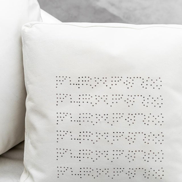 Patrick Model 3-Seater Sofa in White Leather from Flexform For Sale - Image 4 of 15