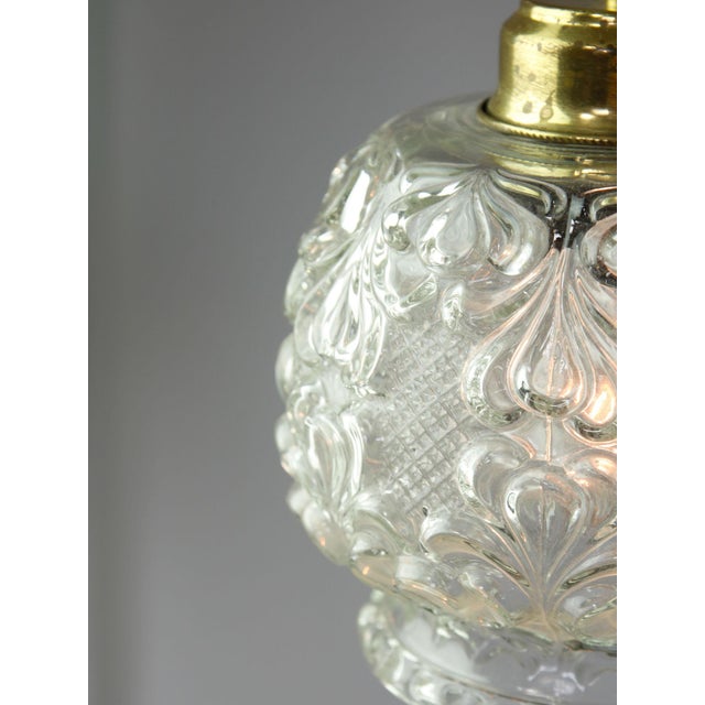 Mid-Century Italian Glass and Brass Pendant Lamp, 1960s For Sale - Image 9 of 13