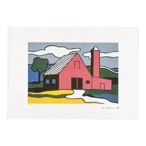 After Roy Lichtenstein, "Red Barn I" 1990s, Silk-Screen