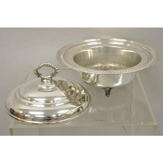 Vintage Victorian Silver Plated Covered Vegetable Serving Dish Platter Bowl For Sale - Image 4 of 10
