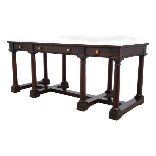 Large Empire Style Mahogany 3 Drawer Library Desk For Sale