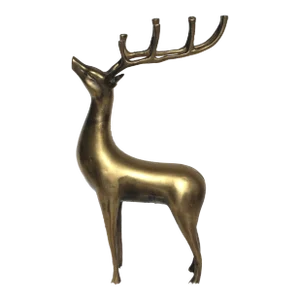 1980s Brass Deer Candelabra for Small Candles
