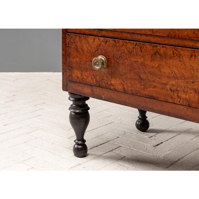 Antique Sheraton Birdseye Maple Chest For Sale In Boston - Image 6 of 15