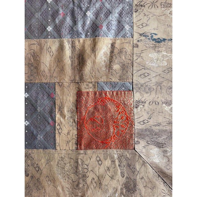 Antique Japanese Silk Kesa Monk's Robe with Patchwork Meiji Era For Sale - Image 11 of 16