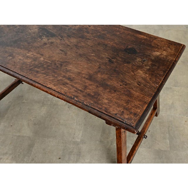 Spanish 18th Century Single Plank Top Walnut & Iron Table For Sale In Baton Rouge - Image 6 of 12