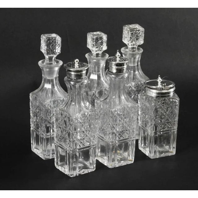 19th Century Victorian Silver Plated 6 Bottle Cruet Set from Wade Wingfield Wilkins, Set of 7 For Sale - Image 6 of 18