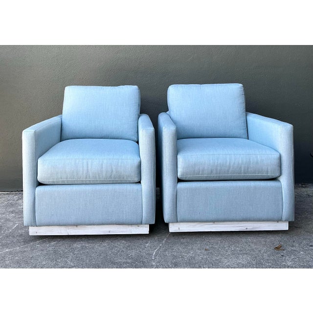 Vintage Bassett Swivel Club Chairs - A Pair For Sale - Image 10 of 12