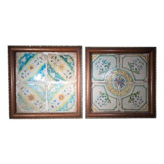 Antique Framed Talavera Tiles, 1650 For Sale