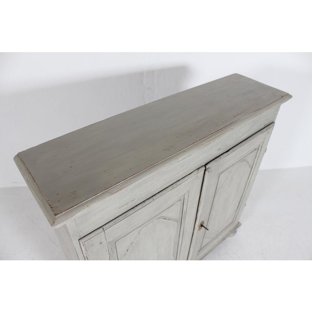 Antique Danish Baroque Storage Cabinet with Light Grey Paint, 1900s For Sale - Image 6 of 13