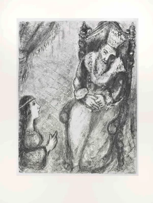 Marc Chagall, Bethsheba Visits King David, Etching, 1956