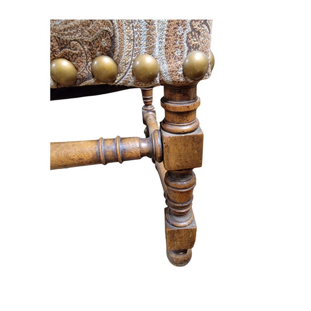 Wood Mid 19th Century A Pair of Frech Walnut Open Armchairs For Sale - Image 7 of 8