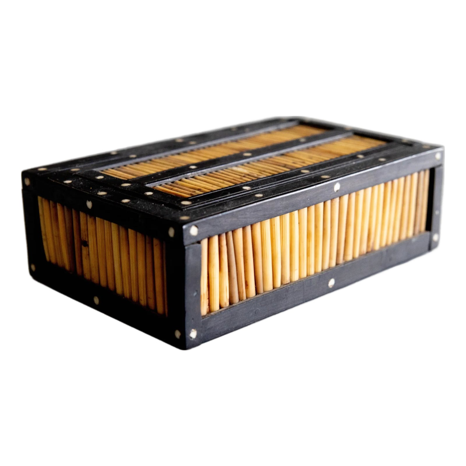 Antique Anglo Indian Ebony & Porcupine Quill Box | Chairish