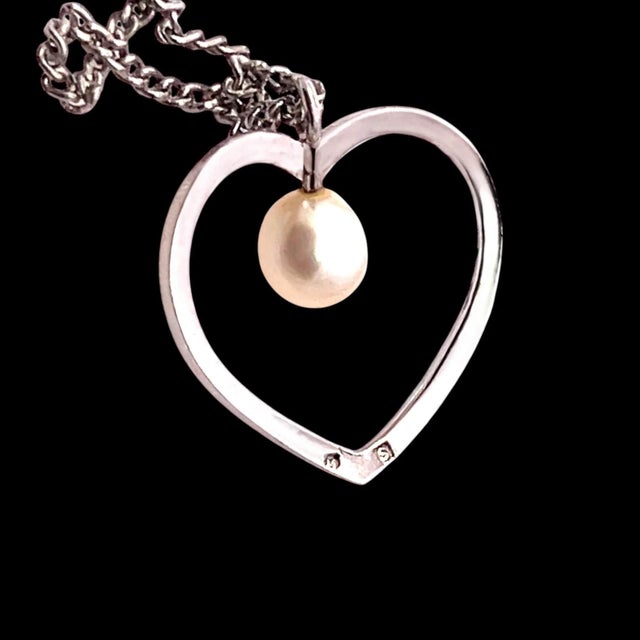 Japanese 1990s Mikimoto Estate Akoya Pearl Necklace 16" Sterling Silver For Sale - Image 3 of 5