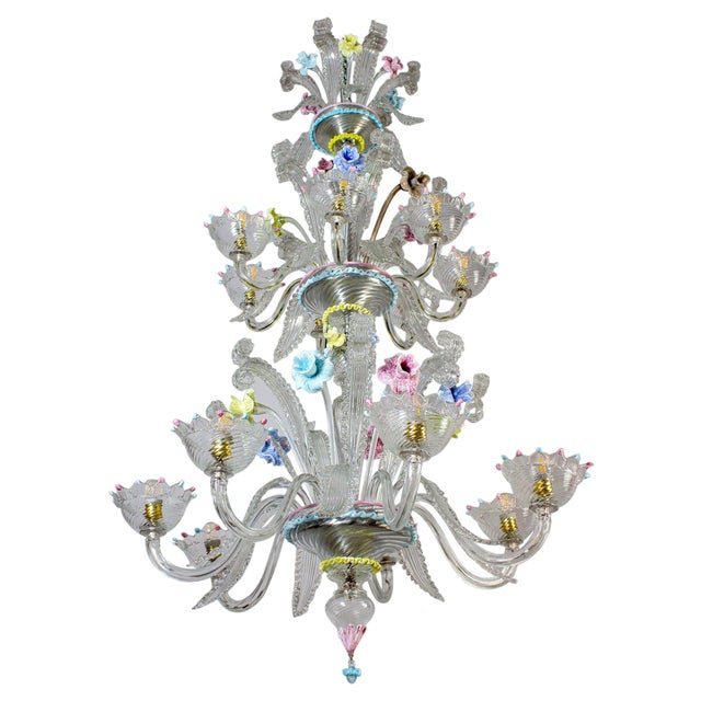 Murano Glass Chandelier, 1970s For Sale