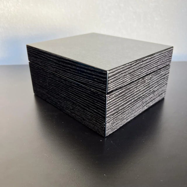 Wood Modern Jewelry Music Box Gray Gloss Oak Wood For Sale - Image 7 of 12