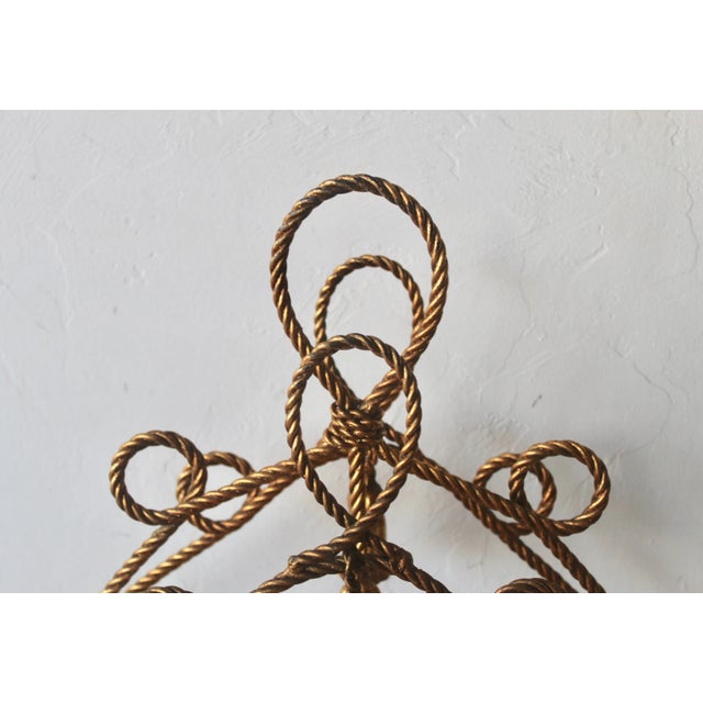 Mid 20th Century Italian Mid-Century Gilded Rope Tassels Magazine Book Rack For Sale - Image 4 of 11