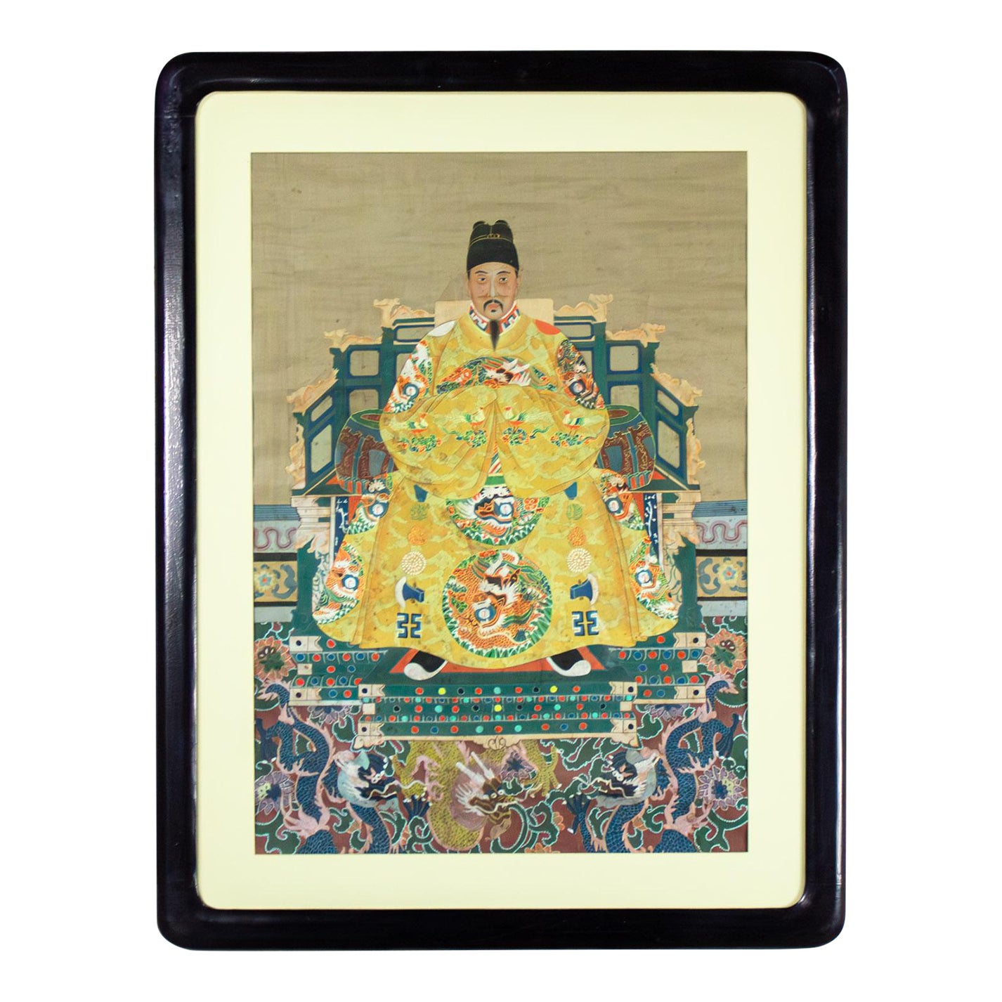 19th-20th Century Chinese Ming Dynasty Emperor Yellow Imperial Robe ...