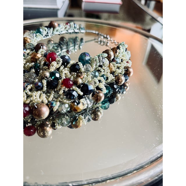 Gold 1990s Y2k Maximalist Beaded Cluster Bib Necklace For Sale - Image 8 of 15