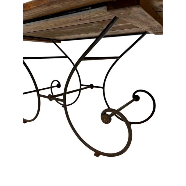 Stunning French country style primitive top , steel base table the top comes off for easier transport and install ,...