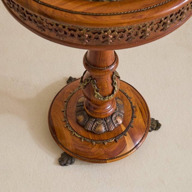 Antique French Napoleon III Guéridon Side Table with Green Marble Top For Sale - Image 9 of 9