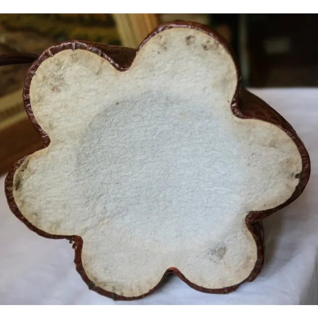 1940s Table Lamp Embossed Leather and Brass Attributed to Paul Dupré-Lafon For Sale - Image 9 of 11