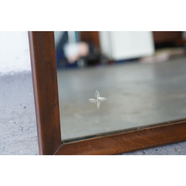 Brown Broyhill Saga Mid-Century Walnut Mirror With Etched Star Details For Sale - Image 8 of 9