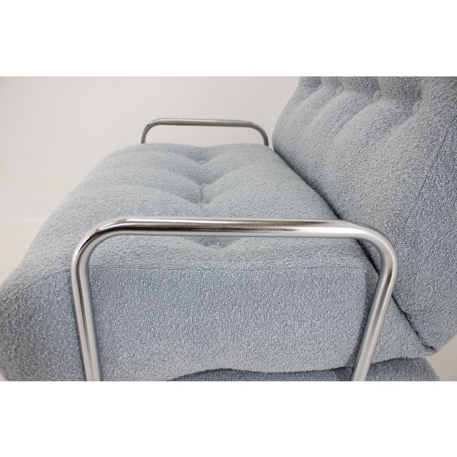 Convertible Chrome Lounge Chair in Bouclé, Czechoslovakia, 1970s For Sale - Image 18 of 18