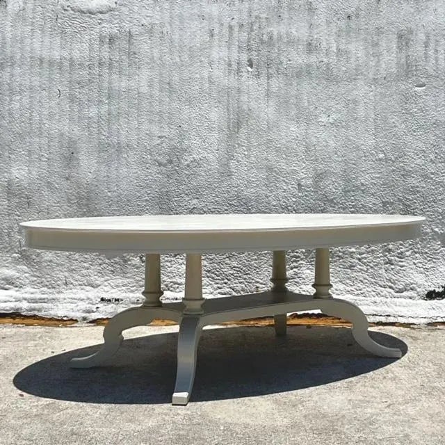 Mid 20th Century Vintage Regency Painted Duncan Phyfe Dining Table For Sale In West Palm - Image 6 of 6
