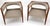 Edward Wormley Pair New Alcantera Upholstery Walnut Cube Shape Barrel Back Lounge Chairs MINT! For Sale - Image 4 of 13
