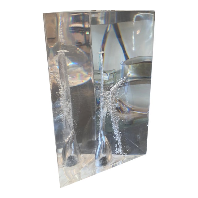 Mid Century Fractured Lucite Prism For Sale