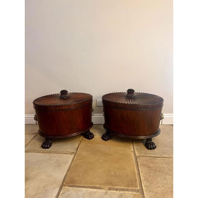 Antique George III Mahogany Wine Coolers, 1800s, Set of 2 For Sale - Image 6 of 18