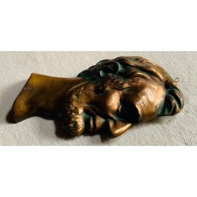 Copper Mid 20th Century Cast Copper Abraham Lincoln Profile Wall Relief Plaque For Sale - Image 8 of 8