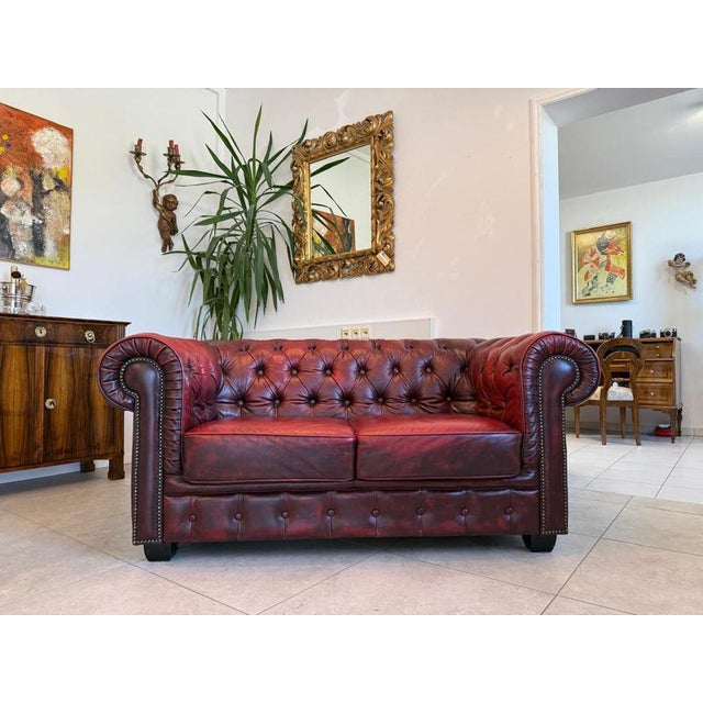 Chesterfield Two-Seater Sofa in Leather, 2000s For Sale - Image 16 of 16
