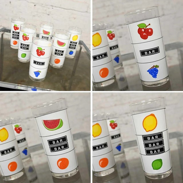 Late 20th Century Casino Slot Machine Highball Cocktail Glasses Set of 6 For Sale - Image 9 of 13