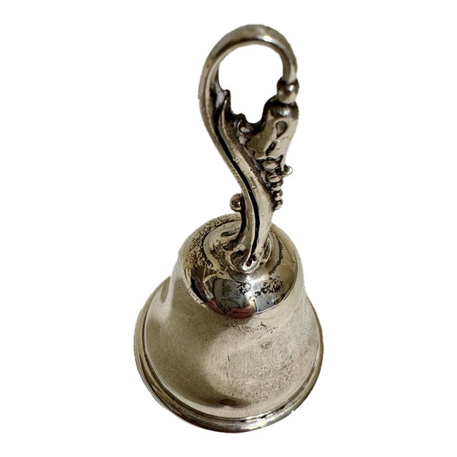 1950s Art Nouveau Genova Sterling Table / Tea Bell For Sale