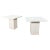 Textured White Pedestal Side Tables - A Pair For Sale