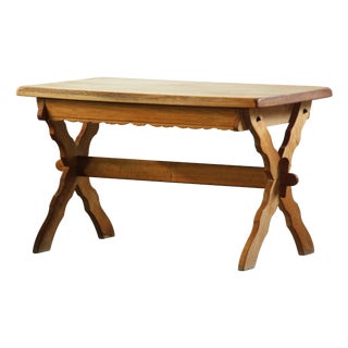 Small Vintage Brutalist Oak Writing Desk, Denmark, 1960s For Sale
