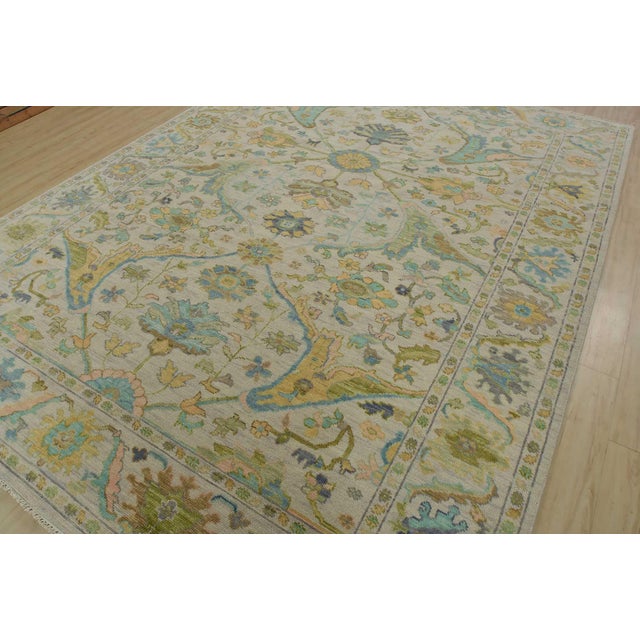 Modern Anatolia Rug 9’2” X 12′ Gray Wool Modern Hand-Knotted Oriental Carpet For Sale - Image 3 of 15