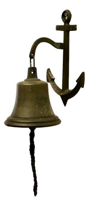 Wall Hanging Bronze Door Bell on an Anchor, 1950s