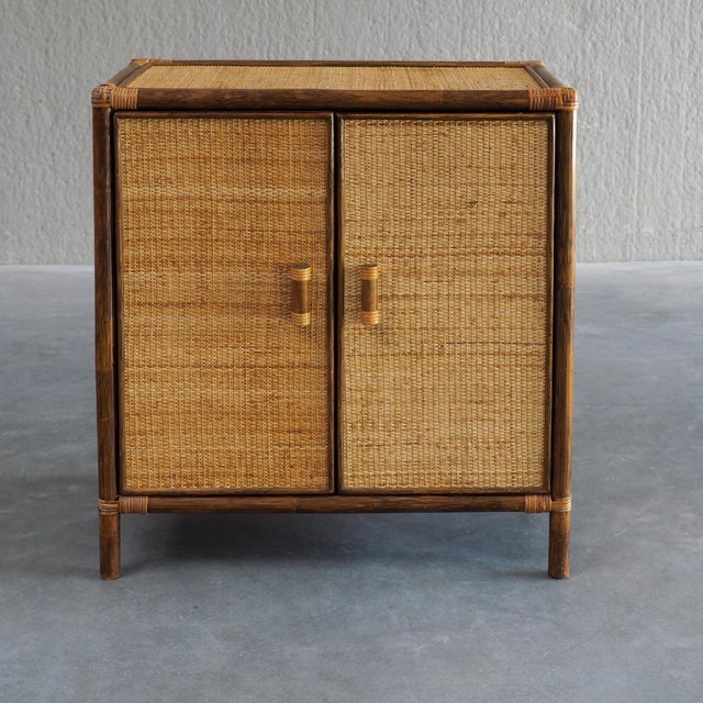 Vintage Rattan and Woven Cane Cabinet, 1970s For Sale - Image 10 of 15