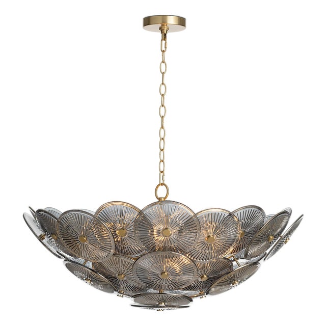 Regina Andrew Holly Glass Disc Chandelier, Smoke For Sale