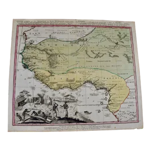 West Africa Entitled "Guinea Propria": An 18th Century Hand Colored Homann Map