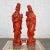 Vintage Asian Style Chinoiserie Faux Cinnabar Large Red Decorative Statues Male & Female For Sale - Image 11 of 13