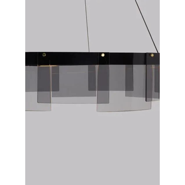 Visual Comfort Modern Stratos 30 Chandelier LED Smoke and Black For Sale - Image 4 of 5